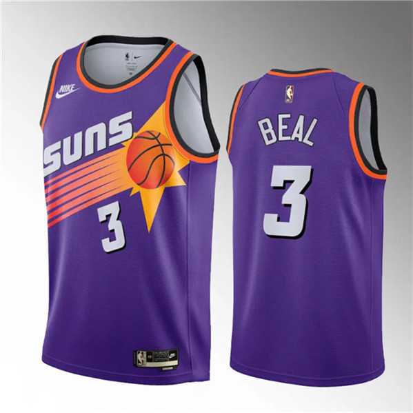 Men%27s Phoenix Suns #3 Bradley Beal Purple Classic Edition Stitched Basketball Jersey->phoenix suns->NBA Jersey